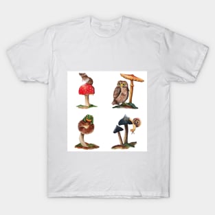 Watercolor - Mushroom animals T-Shirt